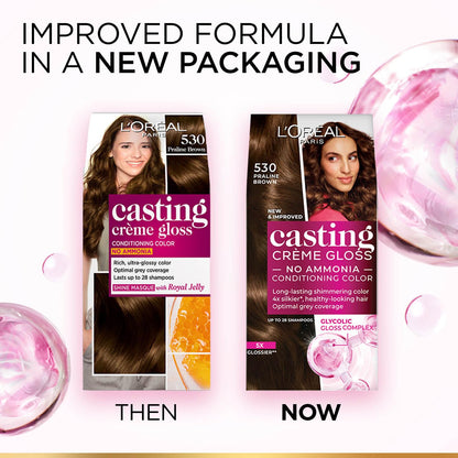 L'Oreal Paris Casting Crème Gloss Semi-Permanent Hair Color Kit, No Ammonia, with Gloves and Conditioner - size and scale (28