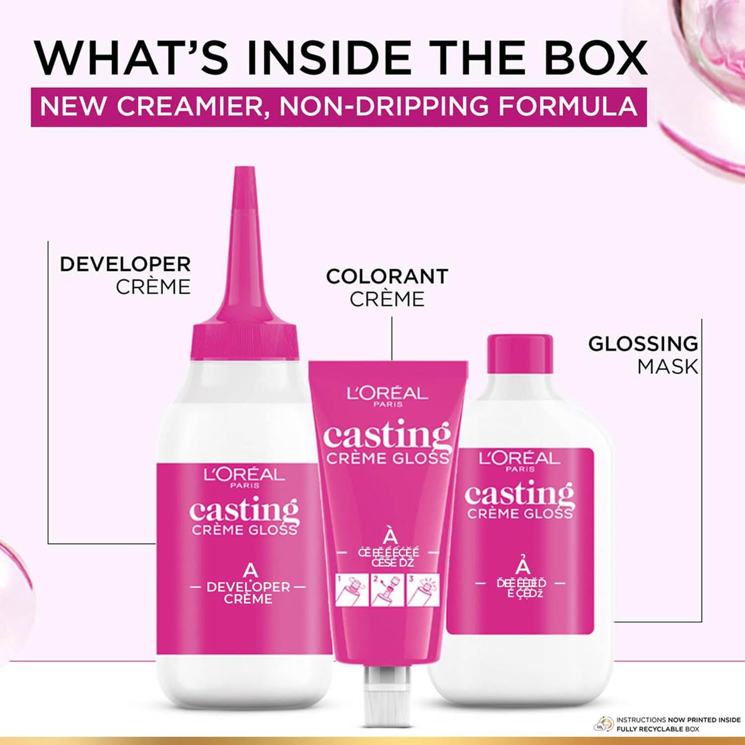 L'Oreal Paris Casting Crème Gloss Semi-Permanent Hair Color Kit, No Ammonia, with Gloves and Conditioner - ingredients panel