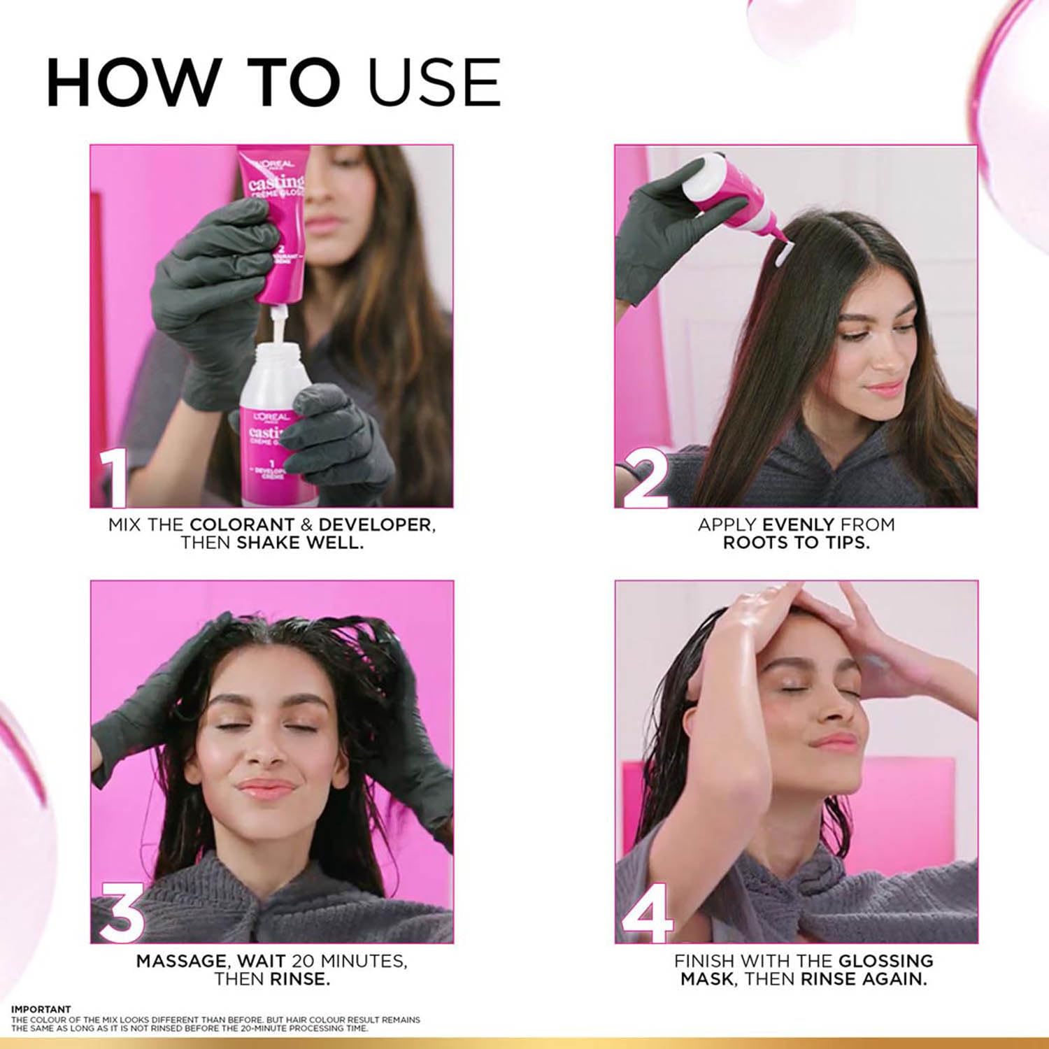 L'Oreal Paris Casting Crème Gloss Semi-Permanent Hair Color Kit, No Ammonia, with Gloves and Conditioner - close-up detail