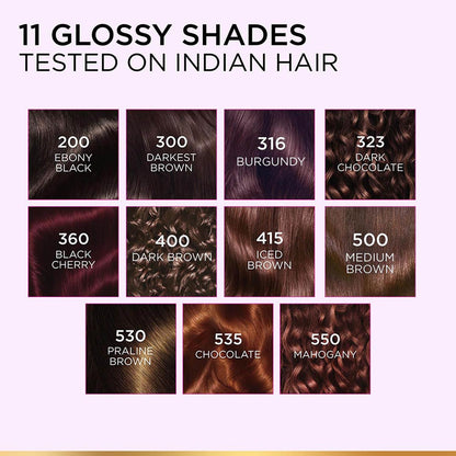 L'Oreal Paris Casting Crème Gloss Semi-Permanent Hair Color Kit, No Ammonia, with Gloves and Conditioner - in use