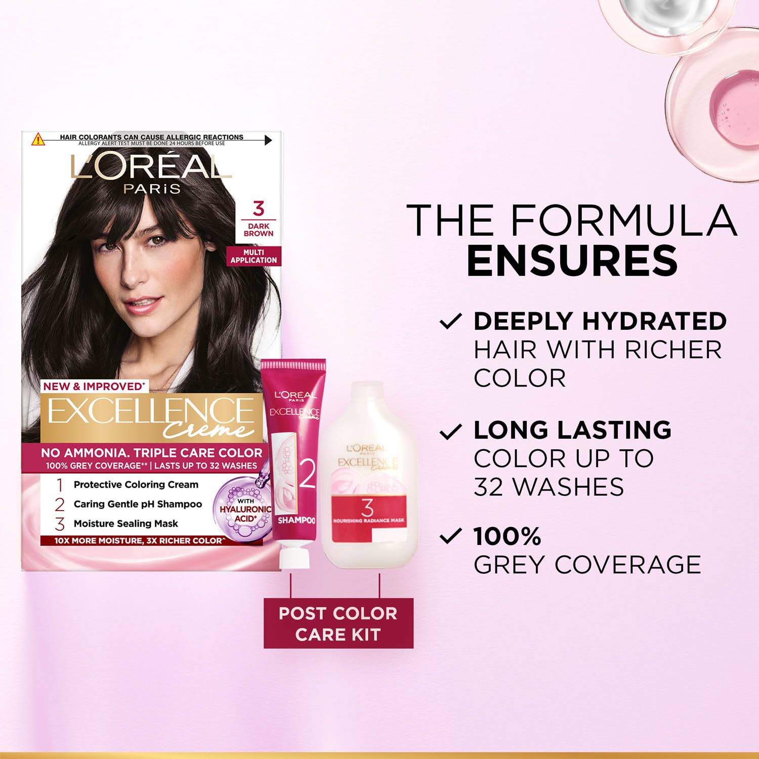 L'Oreal Paris Excellence Creme Permanent Hair Color, No Ammonia, Pro-Keratin, 72ml+100g - packaging (12)