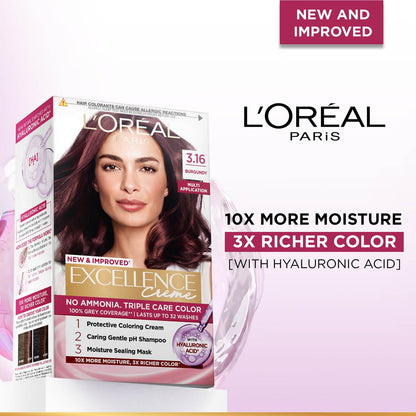 L'Oreal Paris Excellence Creme Permanent Hair Color, No Ammonia, Pro-Keratin, 72ml+100g - front view (17)