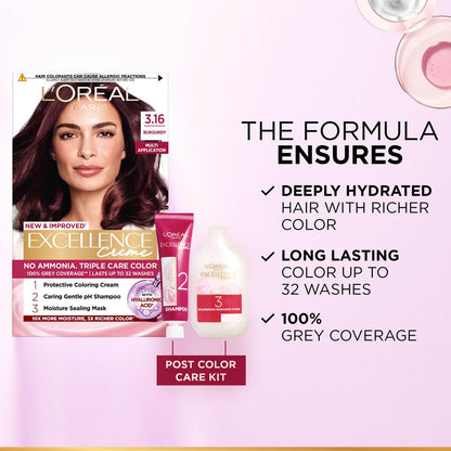 L'Oreal Paris Excellence Creme Permanent Hair Color, No Ammonia, Pro-Keratin, 72ml+100g - packaging (18)