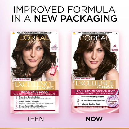 L'Oreal Paris Excellence Creme Permanent Hair Color, No Ammonia, Pro-Keratin, 72ml+100g - size and scale (27)