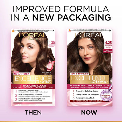 L'Oreal Paris Excellence Creme Permanent Hair Color, No Ammonia, Pro-Keratin, 72ml+100g - size and scale (33)