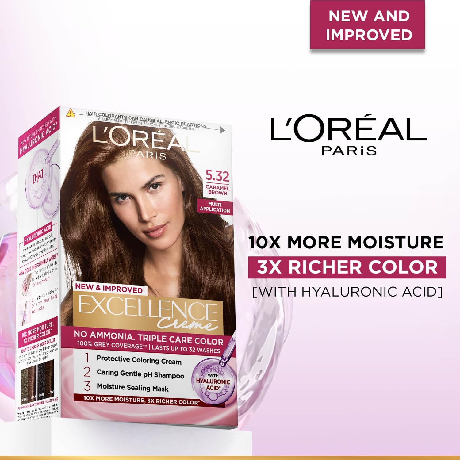 L'Oreal Paris Excellence Creme Permanent Hair Color, No Ammonia, Pro-Keratin, 72ml+100g - front view (41)