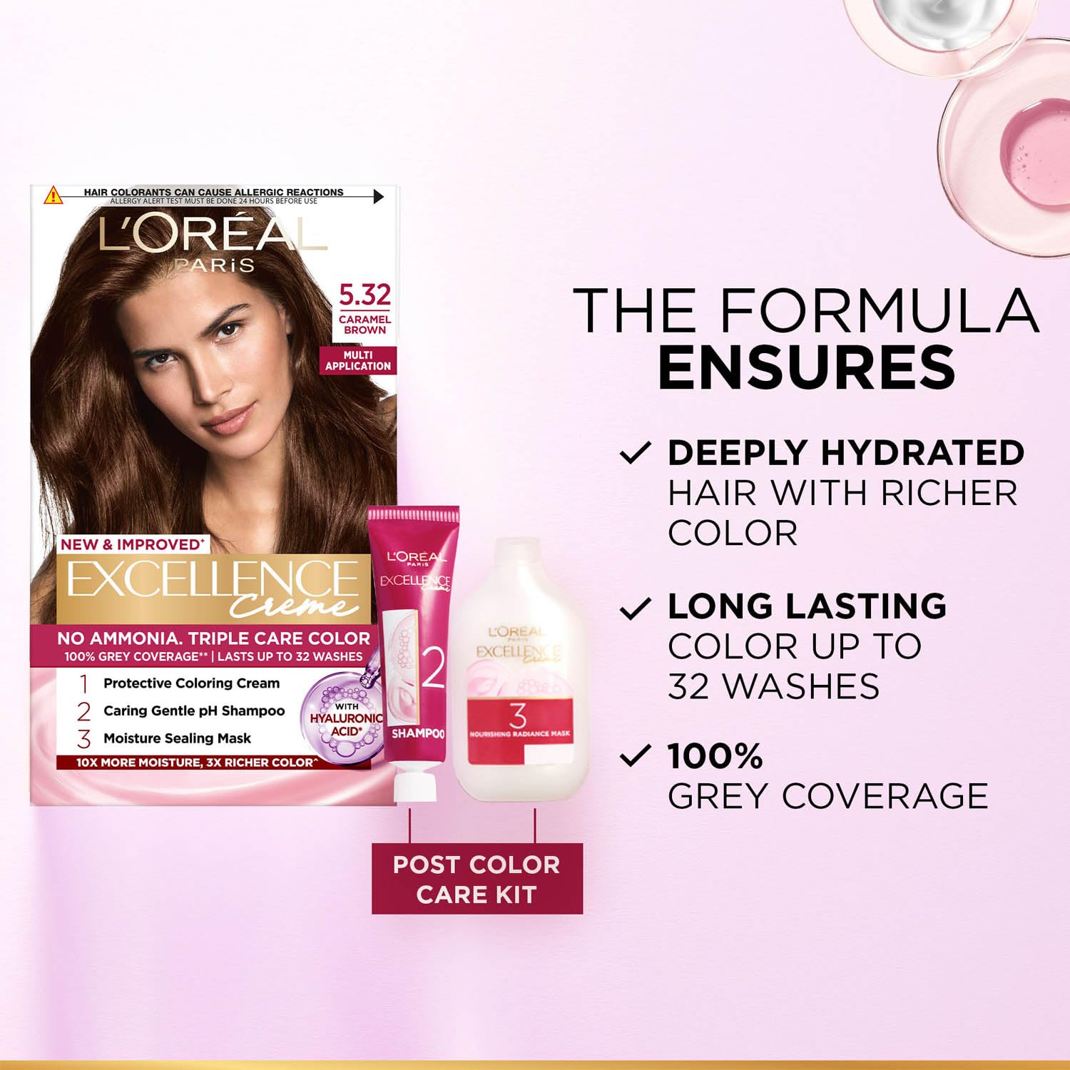 L'Oreal Paris Excellence Creme Permanent Hair Color, No Ammonia, Pro-Keratin, 72ml+100g - packaging (42)