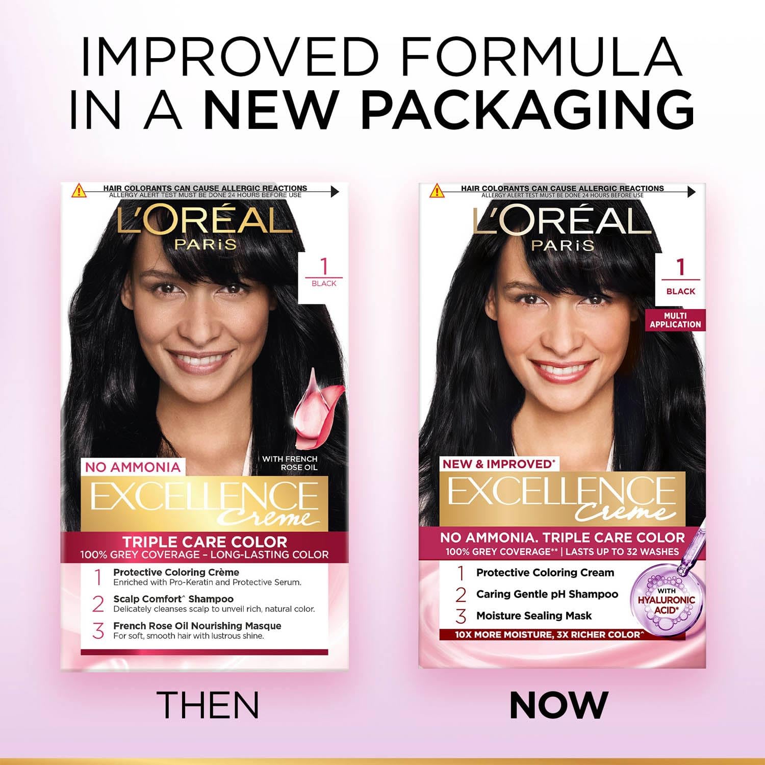 L'Oreal Paris Excellence Creme Permanent Hair Color, No Ammonia, Pro-Keratin, 72ml+100g - size and scale