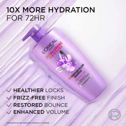L'Oreal Paris Hyaluron Moisture 72HR Moisture Filling Shampoo with Hyaluronic Acid, for Dry Hair - label detail