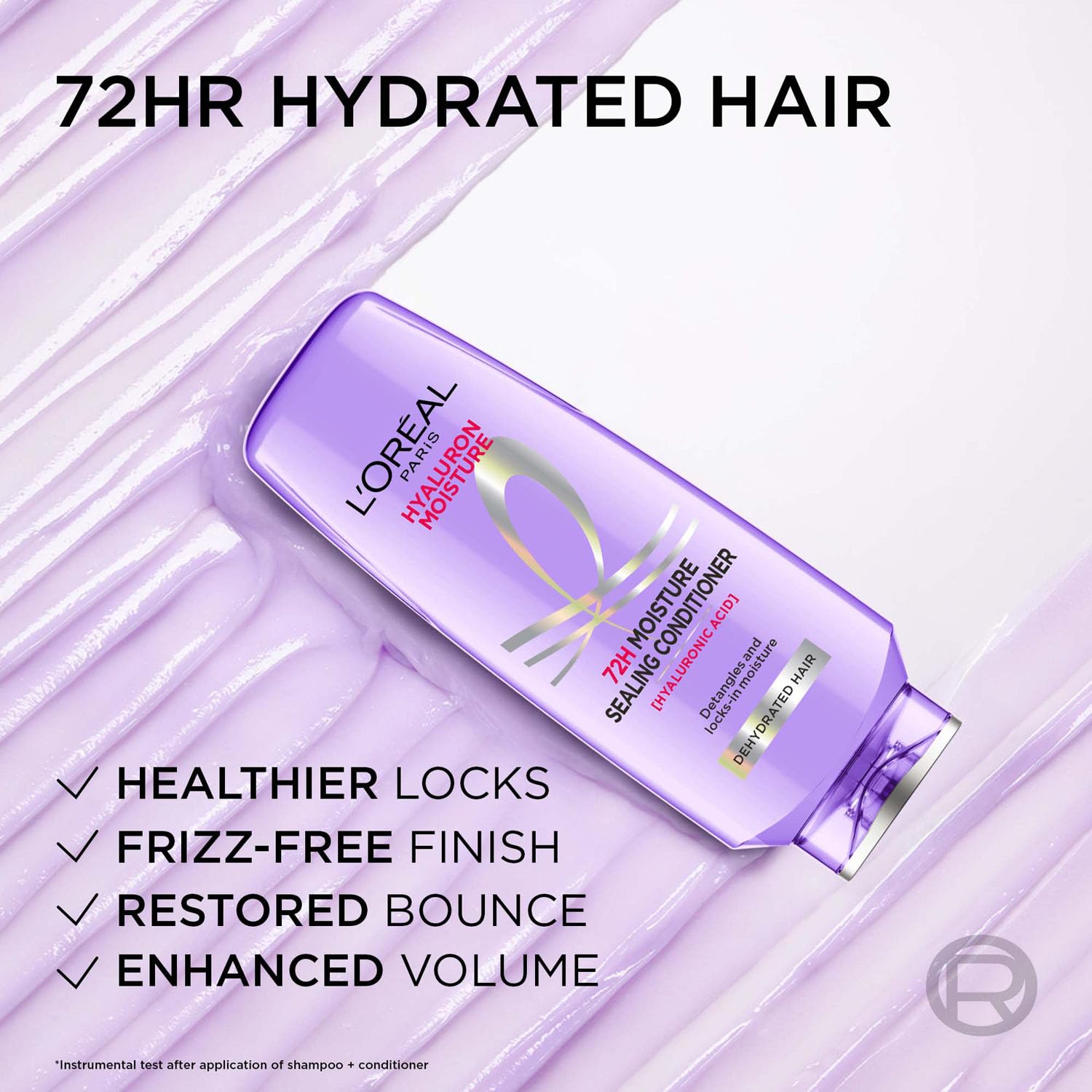 L'Oreal Paris Hyaluron Moisture Sealing Conditioner with Hyaluronic Acid, for All Hair Types - close-up detail