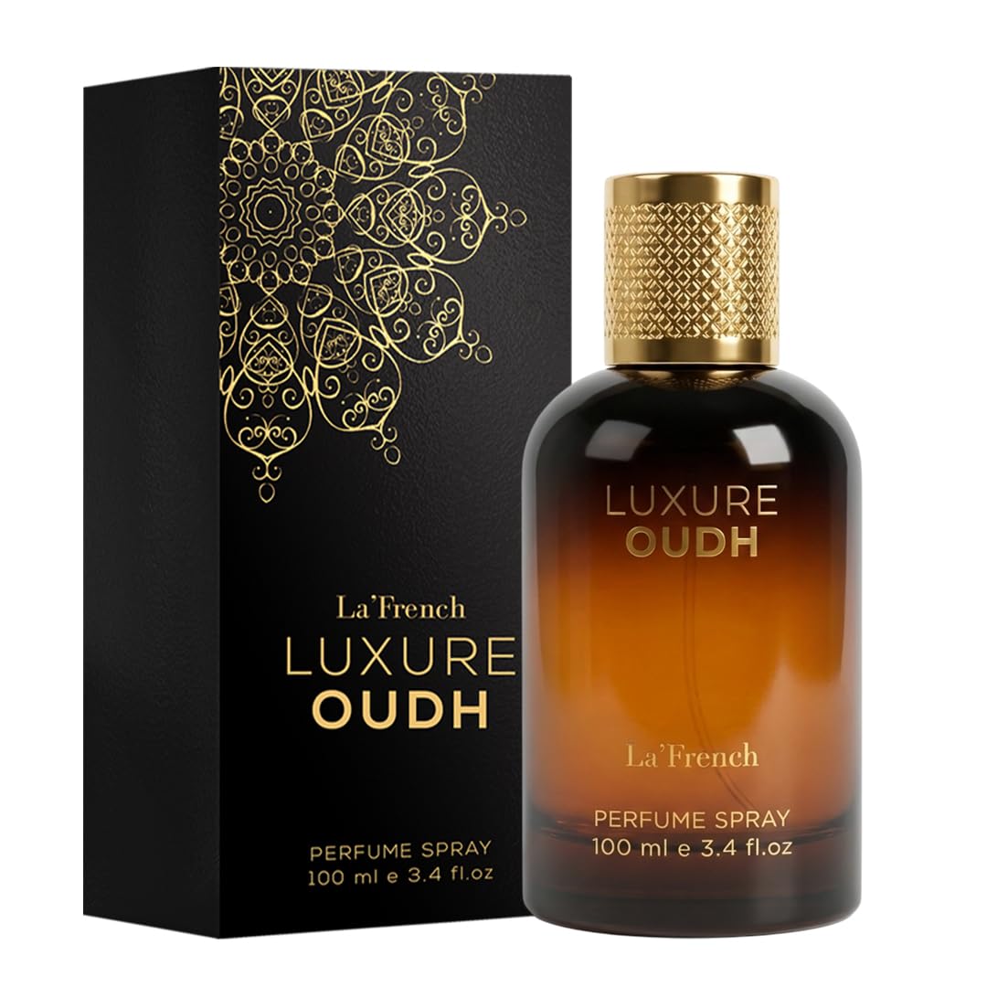 LA' French Luxure Oudh Eau de Parfum for Men, 100ml, with Agarwood, Musk, Sandalwood and Oakmoss Notes