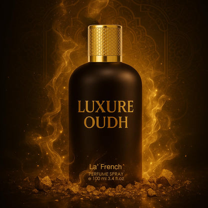 LA' French Luxure Oudh Eau de Parfum for Men, 100ml, with Agarwood, Musk, Sandalwood and Oakmoss Notes - front view
