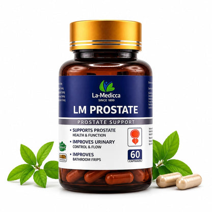 La-Medicca LM Prostate Herbal Supplement, 60 Capsules, with Ashwagandha, Gokhru, Giloy, Shilajit, Guggul, Amla & Curcumin