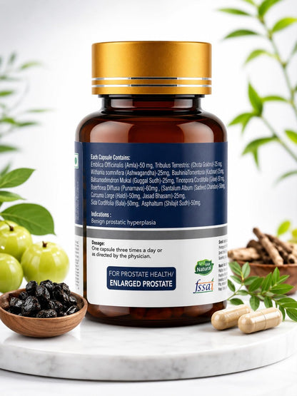 La-Medicca LM Prostate Herbal Supplement, 60 Capsules, with Ashwagandha, Gokhru, Giloy, Shilajit, Guggul, Amla & Curcumin - c