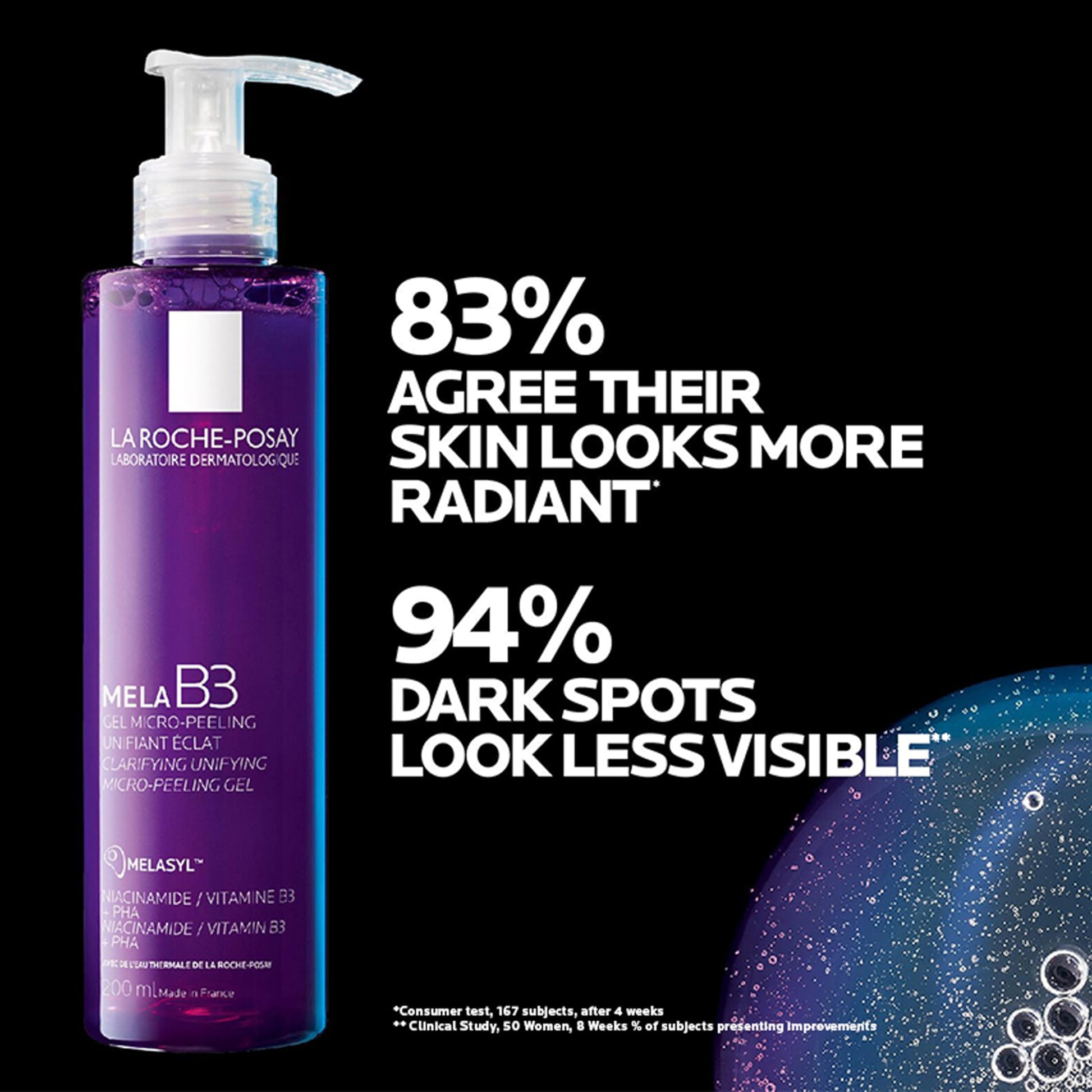 La Roche-Posay Mela B3 Anti-Dark Spots Face Wash with Niacinamide, 200ml - back view