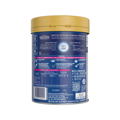 Lactogen Pro 1 Baby Milk Powder, 0-6 Months, Infant Formula with Probiotics and Prebiotics - front view (19)