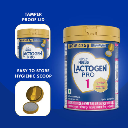Lactogen Pro 1 Baby Milk Powder, 0-6 Months, Infant Formula with Probiotics and Prebiotics - close-up detail (24)