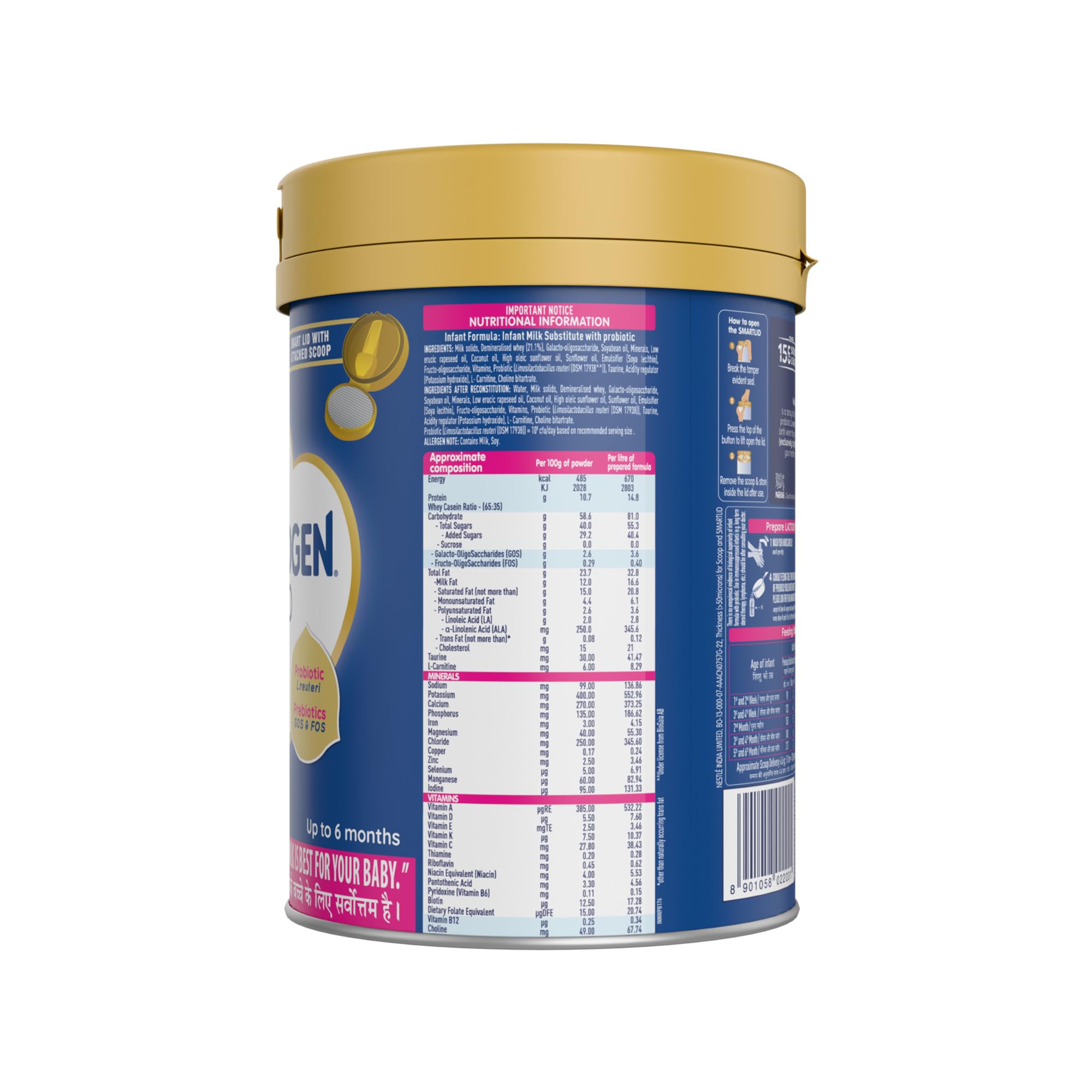 Lactogen Pro 1 Baby Milk Powder, 0-6 Months, Infant Formula with Probiotics and Prebiotics - size and scale (26)