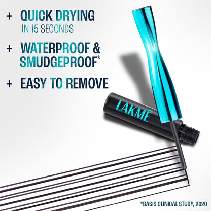 LAKMÉ 9to5 Eyeconic Waterproof Liquid Eyeliner, Intense Black, 4.5 ml, Smudgeproof Quick-Dry Formula - packaging