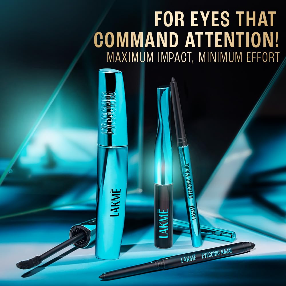 LAKMÉ 9to5 Eyeconic Waterproof Liquid Eyeliner, Intense Black, 4.5 ml, Smudgeproof Quick-Dry Formula - size and scale