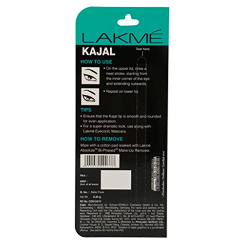 LAKMÉ Eyeconic Insta Cool Kajal, Matte Finish Pencil with Cucumber Seed Extracts, Twist-Up Design - front view (13)