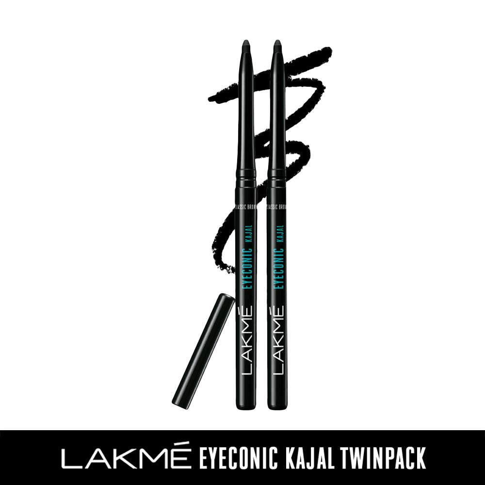 LAKMÉ Eyeconic Insta Cool Kajal, Matte Finish Pencil with Cucumber Seed Extracts, Twist-Up Design - front view (16)