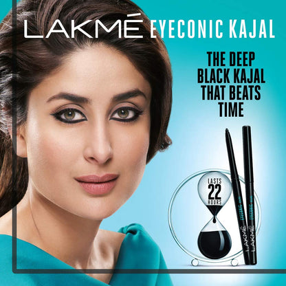 LAKMÉ Eyeconic Insta Cool Kajal, Matte Finish Pencil with Cucumber Seed Extracts, Twist-Up Design - close-up detail (21)