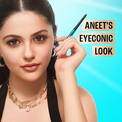 LAKMÉ Eyeconic Insta Cool Kajal, Matte Finish Pencil with Cucumber Seed Extracts, Twist-Up Design - back view (24)
