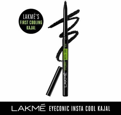 LAKMÉ Eyeconic Insta Cool Kajal, Matte Finish Pencil with Cucumber Seed Extracts, Twist-Up Design - front view