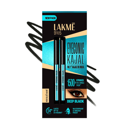 LAKMÉ Eyeconic Insta Cool Kajal, Matte Finish Pencil with Cucumber Seed Extracts, Twist-Up Design (31)