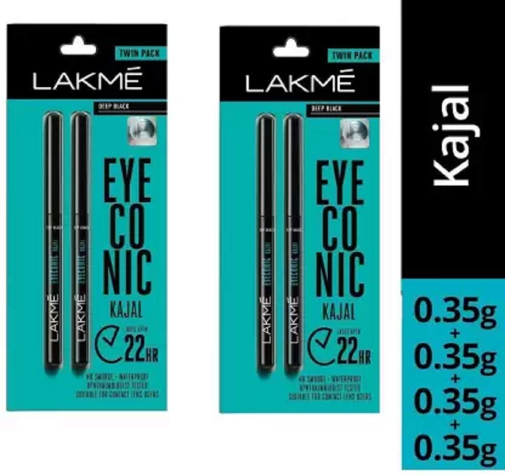 LAKMÉ Eyeconic Insta Cool Kajal, Matte Finish Pencil with Cucumber Seed Extracts, Twist-Up Design (33)