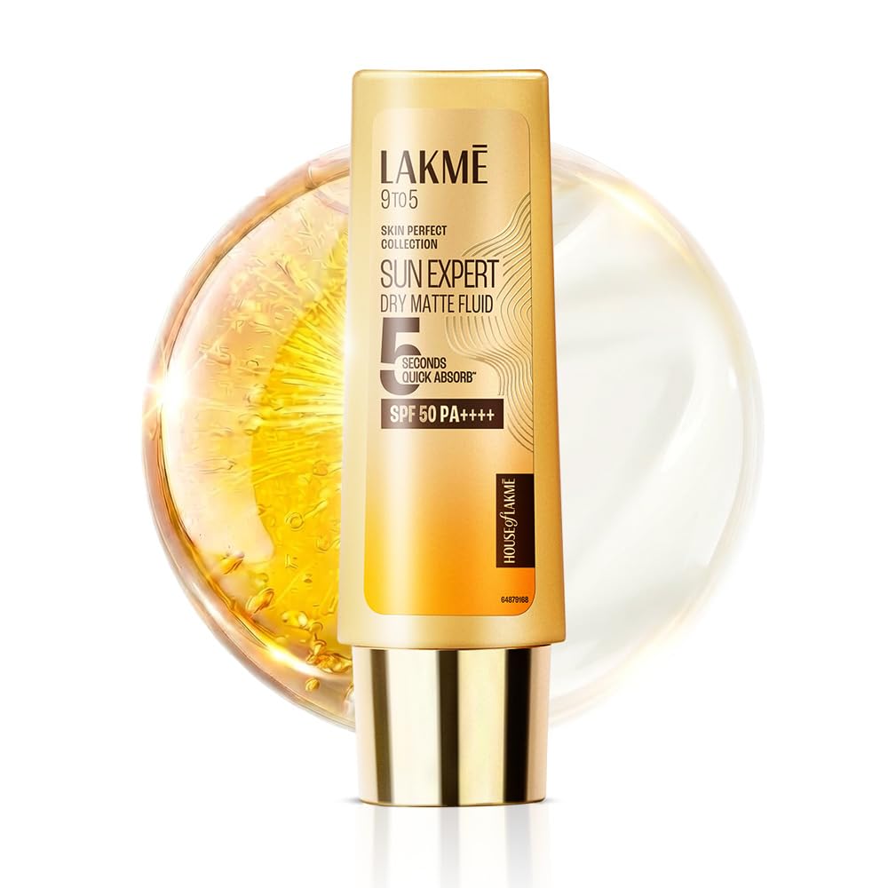 LAKMÉ Fluid SPF 50 PA++++ Sunscreen for Oily Skin, In-Vivo Tested, 1% Niacinamide & Ceramide, 50ml - front view