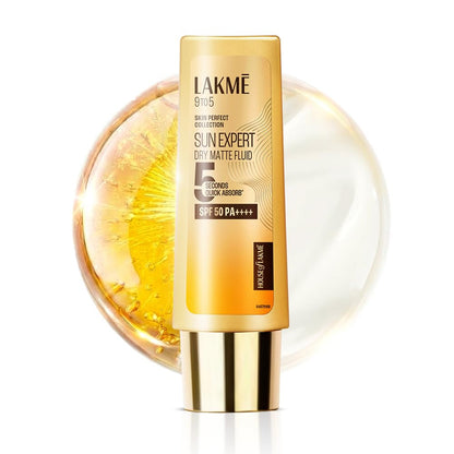 LAKMÉ Fluid SPF 50 PA++++ Sunscreen for Oily Skin, In-Vivo Tested, 1% Niacinamide & Ceramide, 50ml - front view