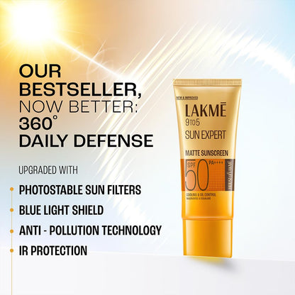 LAKMÉ Sunscreen SPF 50 PA++++ with Niacinamide and Squalane, Water Light, 100 ml - ingredients panel