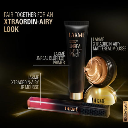 Lakme Xtraordin-airy Mattereal Mousse Foundation, Matte Finish, Minimizes Pores, Has SPF8, 06 Almond Honey 25g - size and sca