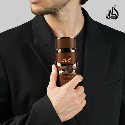 Lattafa Asad Eau De Parfum 100ml Unisex Spray, Oriental Spicy Woody Musk Notes - close-up detail