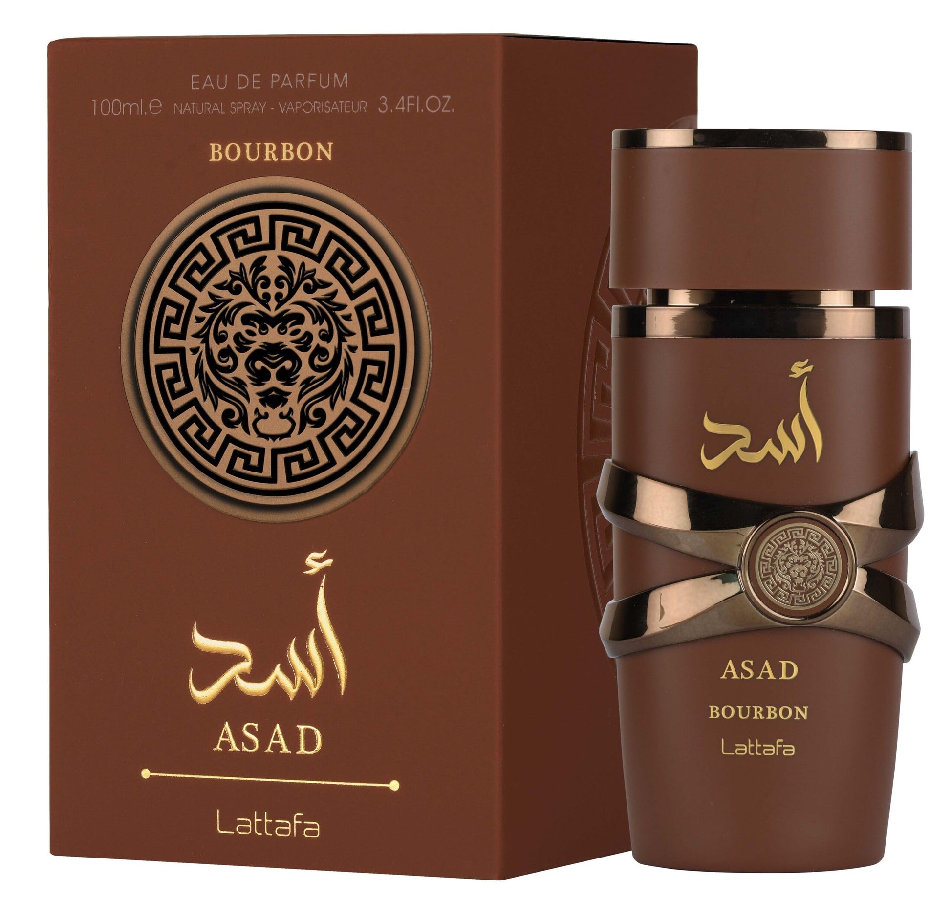 Lattafa Asad Eau De Parfum 100ml Unisex Spray, Oriental Spicy Woody Musk Notes - front view