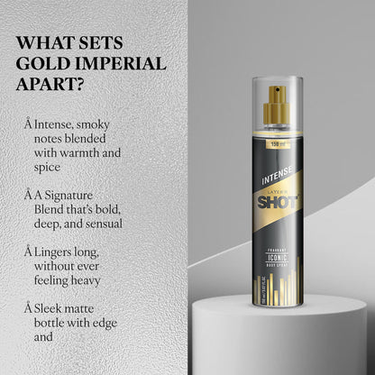 Layer'r Shot Gold Iconic Deodorant Body Spray for Men, 135ml, Spicy Citrus & Amber Fragrance - label detail (10)