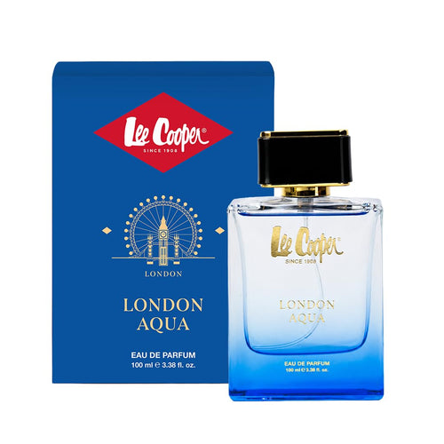 Lee Cooper London Aqua Eau de Parfum, 100ml, Unisex Fragrance with Marine, Grapefruit, Violet, Amber & Woody Notes