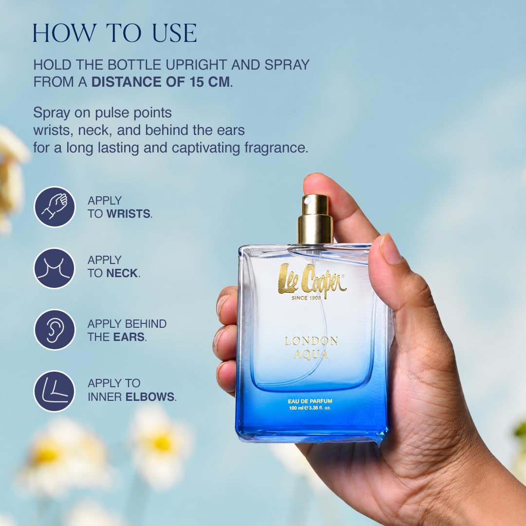 Lee Cooper London Aqua Eau de Parfum, 100ml, Unisex Fragrance with Marine, Grapefruit, Violet, Amber & Woody Notes - packagin