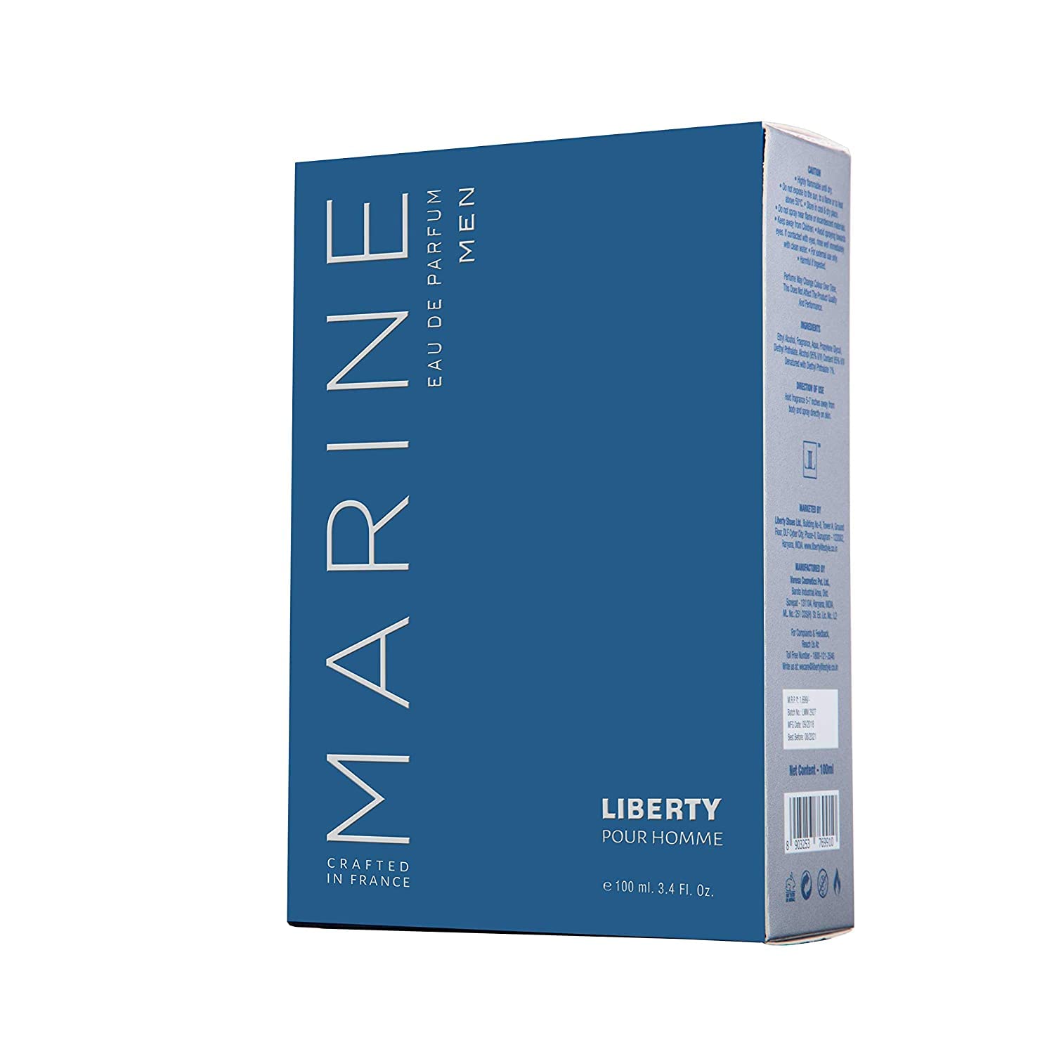 Liberty Eau de Parfum for Men, 100ml EDP Spray, Adult Personal Fragrance by Vanesa Costmetics - front view (24)