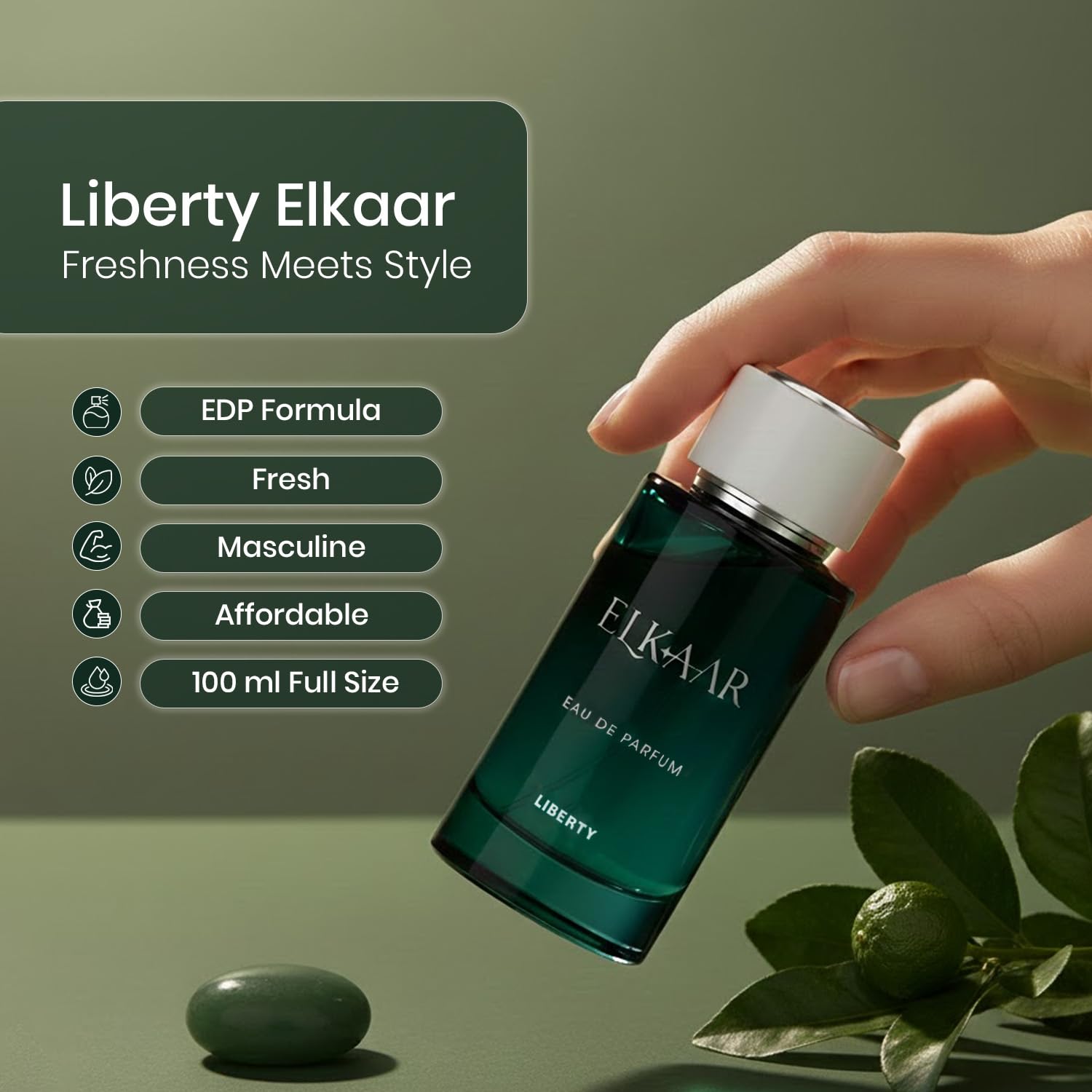 Liberty Eau de Parfum for Men, 100ml EDP Spray, Adult Personal Fragrance by Vanesa Costmetics - close-up detail