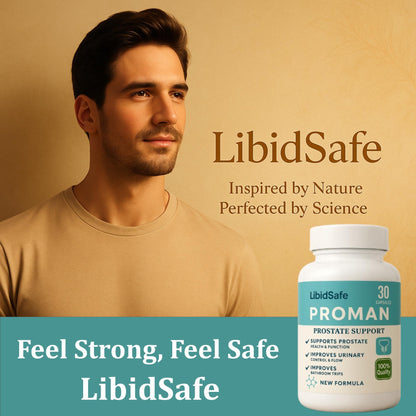 LibidSafe Proman Ayurvedic Herbal Prostate Supplement, 30 Capsules, 50 Grams - label detail