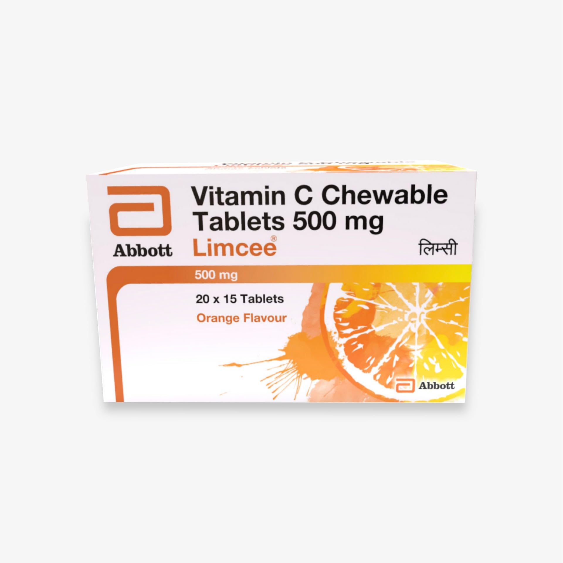 Limcee Chewable Vitamin C Tablets, 500mg, Orange Flavor, 15 Count