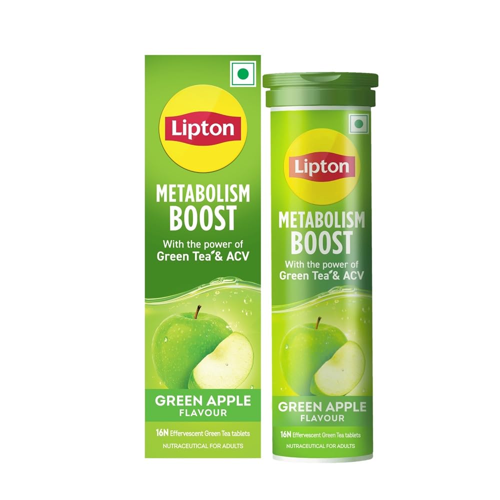 Lipton Metabolism Boost with 150mg Green Tea Catechins and 50mg ACV (Apple Cider Vinegar) | For & Fat Burn | Zero Calories |