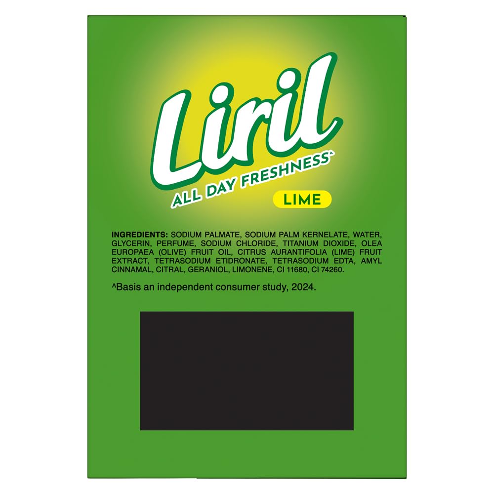 Liril Solid Soap Bar, Lime Scent, Paraben Free, 6 x 125g - packaging (11)