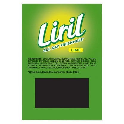 Liril Solid Soap Bar, Lime Scent, Paraben Free, 6 x 125g - packaging (11)