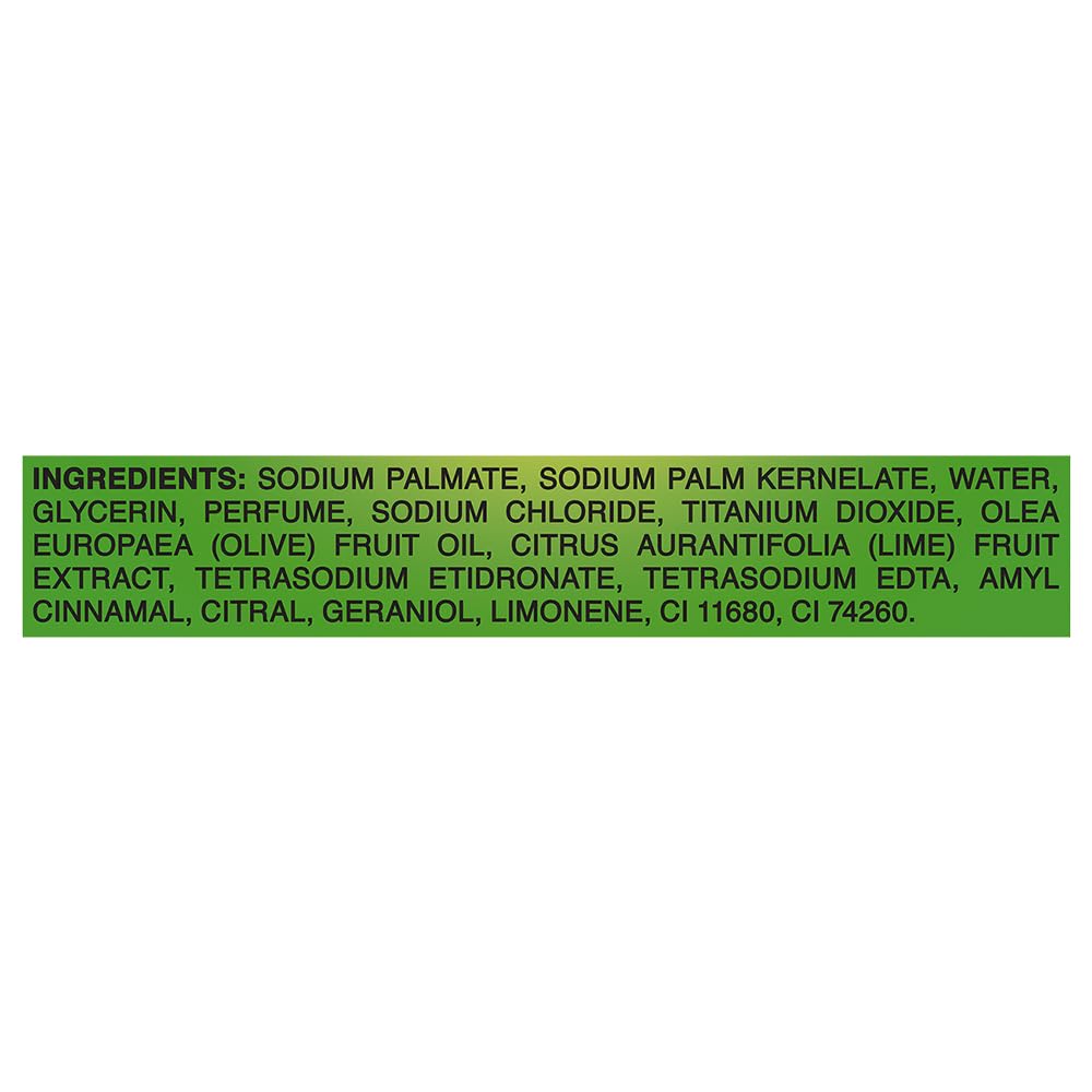 Liril Solid Soap Bar, Lime Scent, Paraben Free, 6 x 125g - label detail