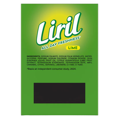 Liril Solid Soap Bar, Lime Scent, Paraben Free, 6 x 125g - close-up detail