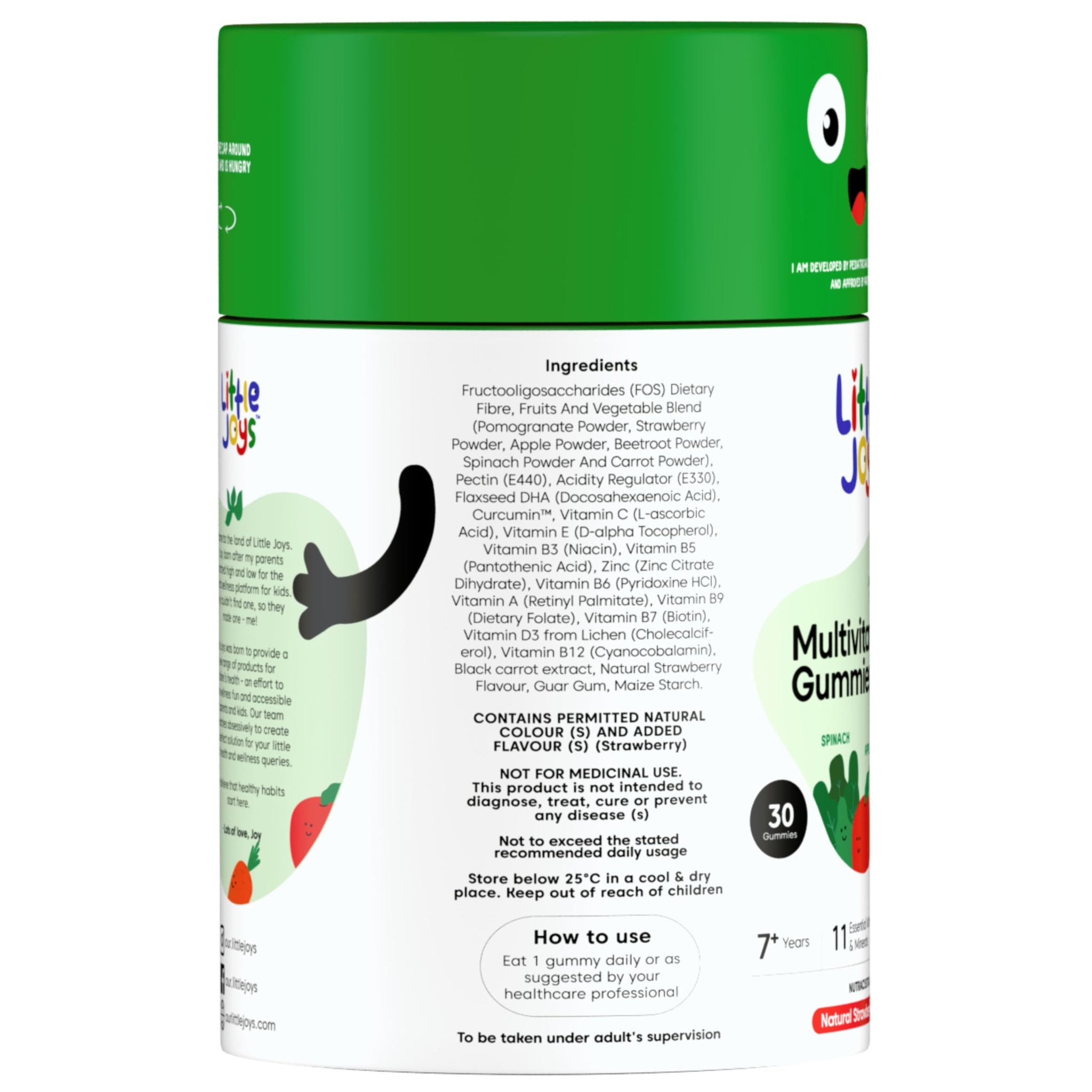 Little Joys Multivitamin Gummies for Kids and Mothers, 12 Vitamins and Minerals, No Added Sugar, Strawberry Flavor - in use (
